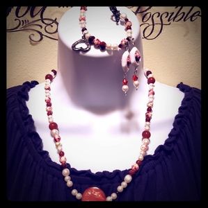 Women's fashion set in pink,  red and whitw